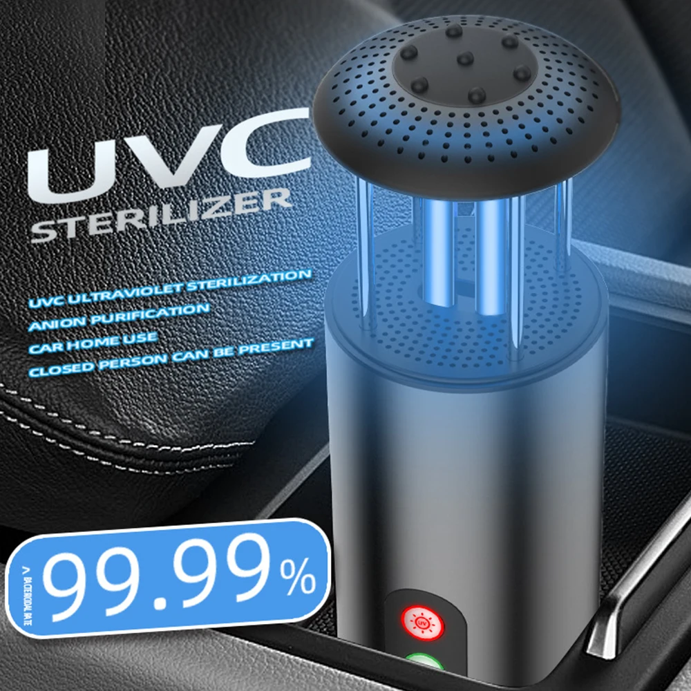 Автомобильный УФ генератор озона HEPA фильтр анион свежего воздуха USB очиститель