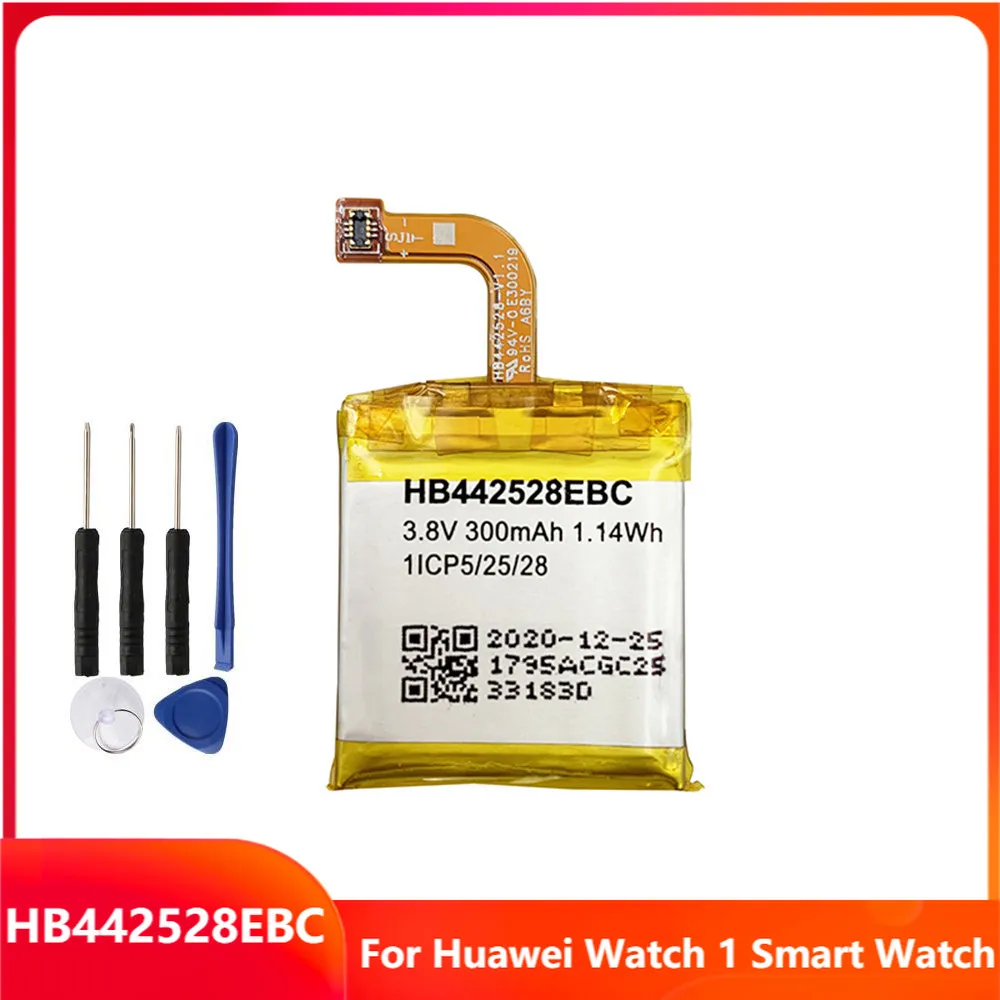 

Аккумулятор HB442528EBC для умных часов Huawei Watch 1, сменные аккумуляторные батареи 300 мАч с инструментами
