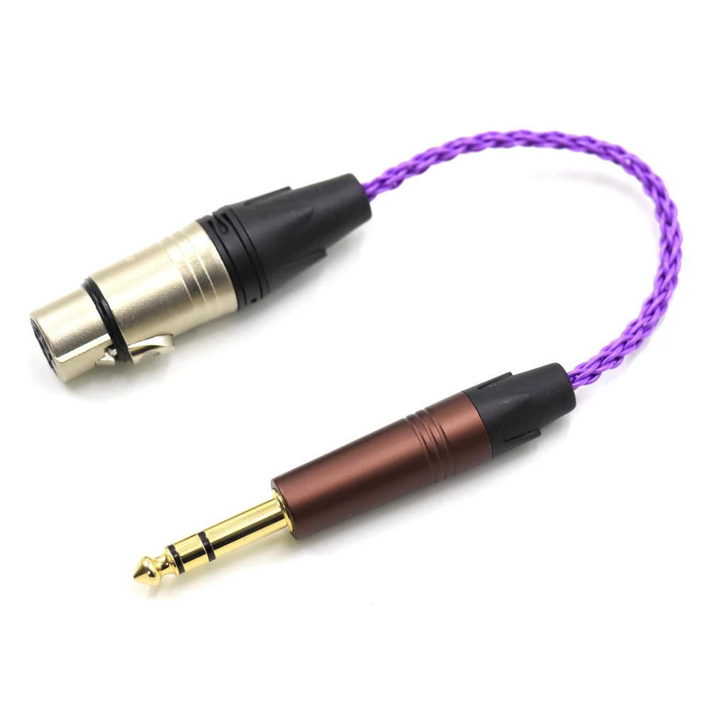 

Thouliess HIFI 6.35mm 1/4 Male to 4-Pin XLR Female Balanced Connector TRS Audio Adapter Cable 6.35mm to XLR Silver Plated