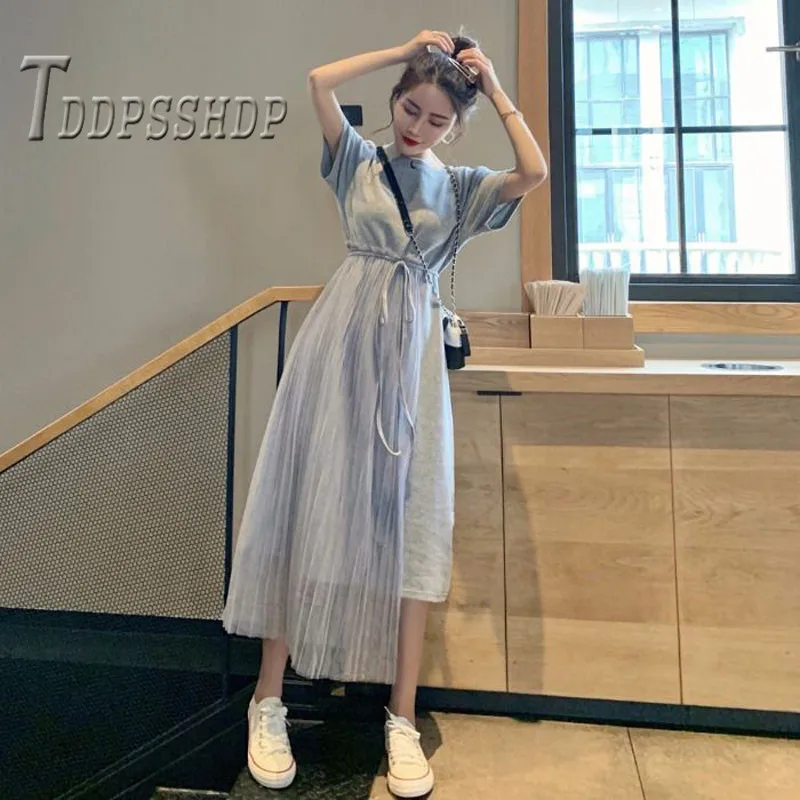 Женское платье в стиле пэчворк длинные летние платья с коротким рукавом