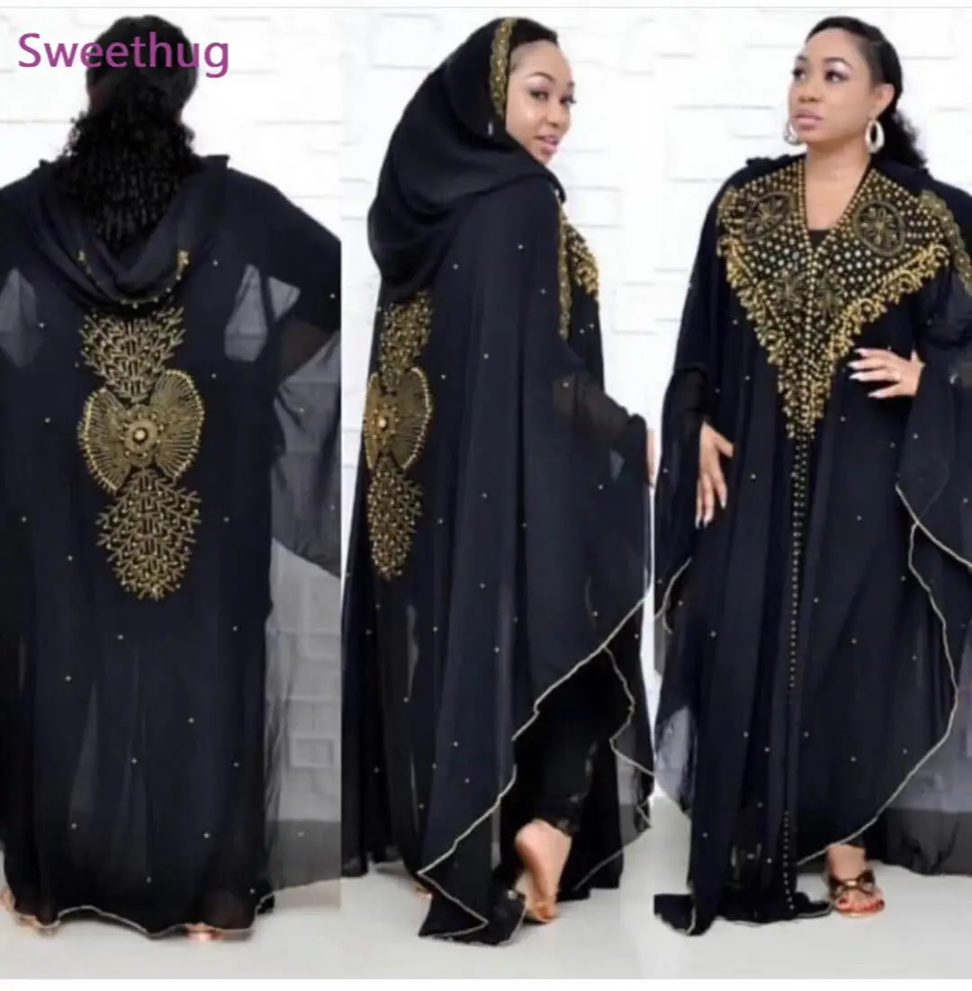 Mayata Djellaba Dress Beading Embroidery Muslim Kimono Abaya Cardigan Dubai 2020 Turkish Kaftan Moroccan Boubou