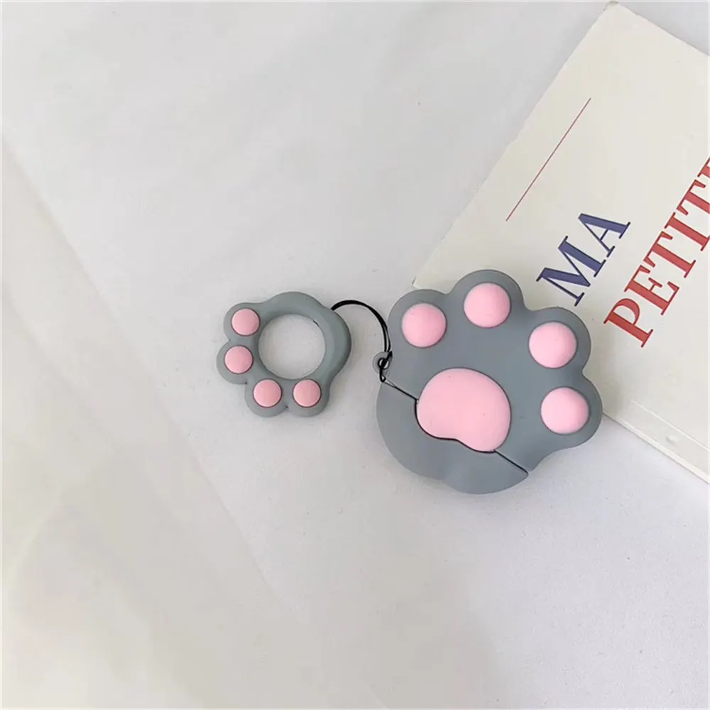 903041 Силиконовые чехлы Q UNCLE для Apple Airpods с мультяшным котом, чехлы для наушников с кольцом, анти-потеря, сумки для наушников, модная Противоударная сумка для гарнитуры - Цвет: 903041
