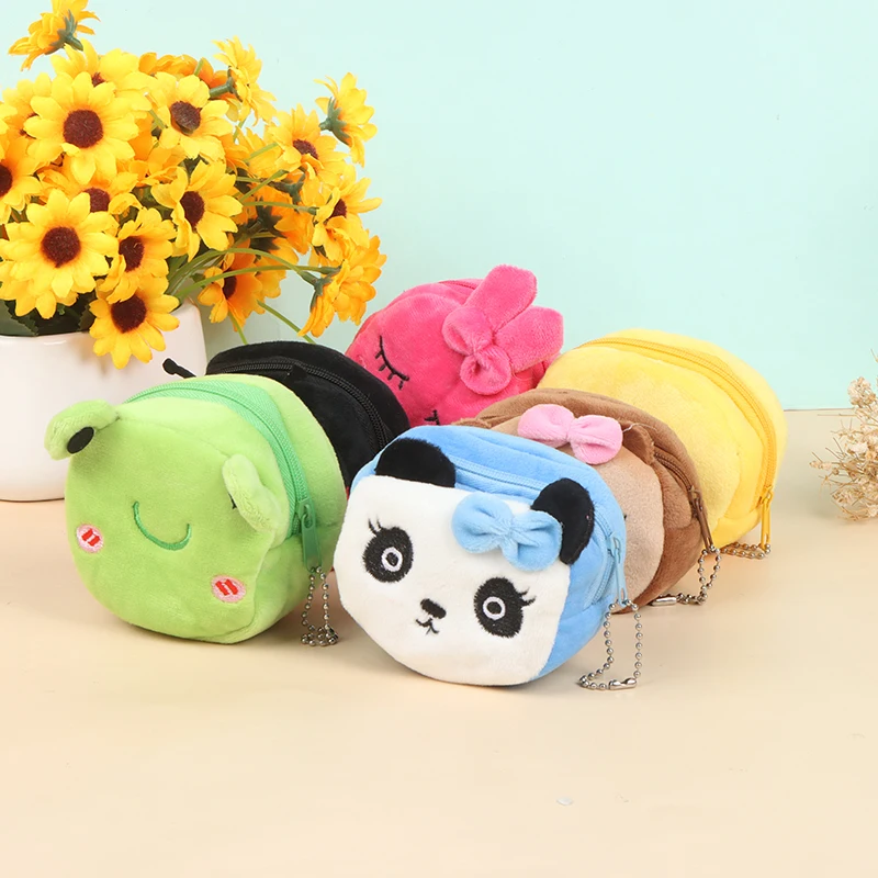 

1 шт., миниатюрный кошелек для мелочи, портативный милый плюшевый кошелек для мелочи, кошелек для мелочи в виде панды, маленький кошелек для м...