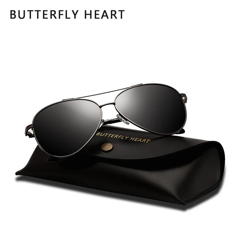 Мужские Винтажные Солнцезащитные очки с бабочками и сердечками поляризованные