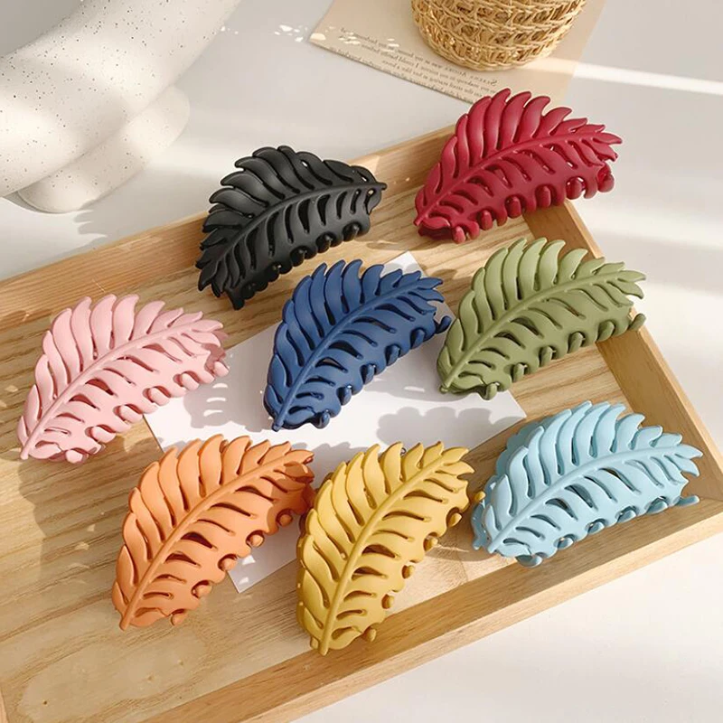 

Large Leaf Hair Clamping Clip Back Head Bathing Plate Hair Clip Shark Clip 9cm*5cm Headwear for Women Girls Hair Accessories