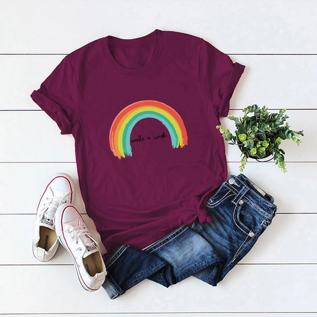 

Summer Rainbow Tshirt Woman Short Sleeve Tee Top Female T Shirt Casual O-neck T-shirt Woman