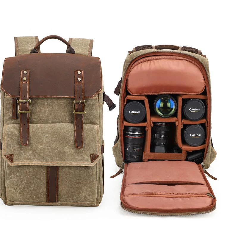 

Waterproof Photography Backpack Canvas Camera Bag For Olympus PEN E-M10 PEN-F E-PL8 E-PL7-PL6 E-PL5 E-PL3 E-PL2 E-P5 OM1 EM5