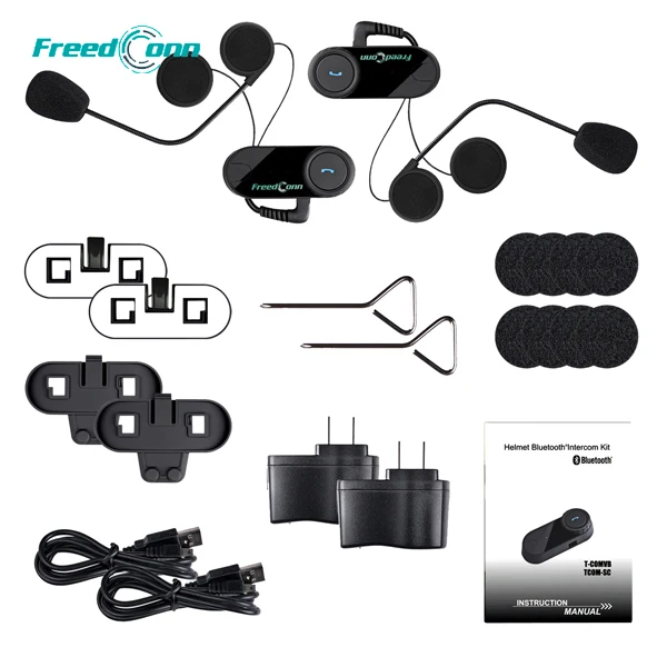 2 шт. TCOM-VB Интерком расстояние Мотоцикл беспроводной Bluetooth домофон шлем гарнитура