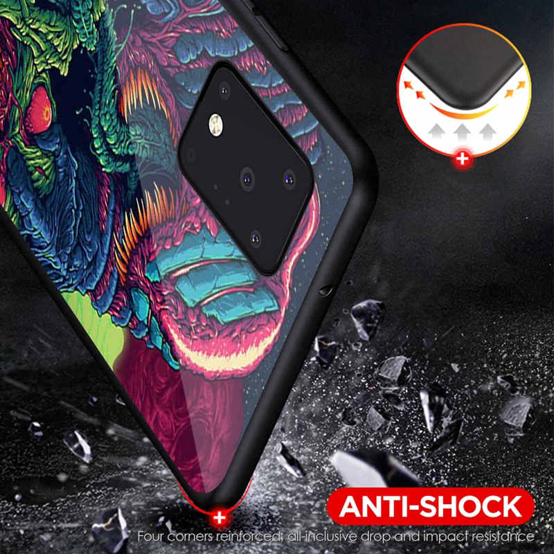 

Hyper Beast for Samsung Note 20 Ultra Plus A21S A51 A71 5G A9 A8 A7 A6 Plus A5 A3 2018 2017 Bright Black Phone Case