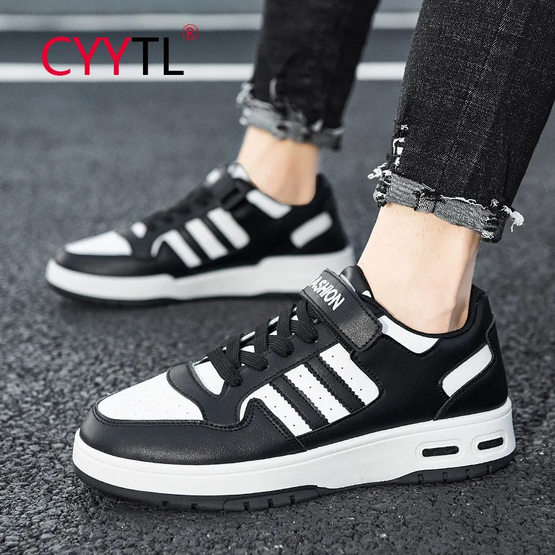 

CYYTL Fashion Men's Leather Waterproof Sneakers Skateboard Casual Sports Thick Sole Walking Shoes for Student Boy's Tennis