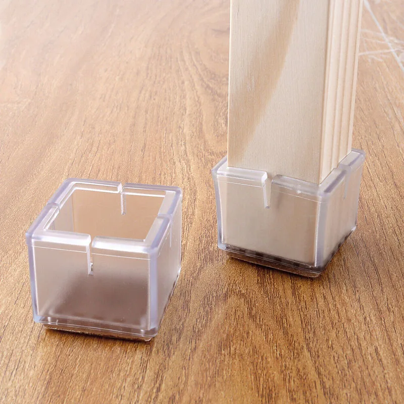 

20pcs/sets Silicone Furniture Table Feet Cover Chair Leg Caps Pads Socks Floor Protectors Square Bottom Non-Slip Anti-noise Cups