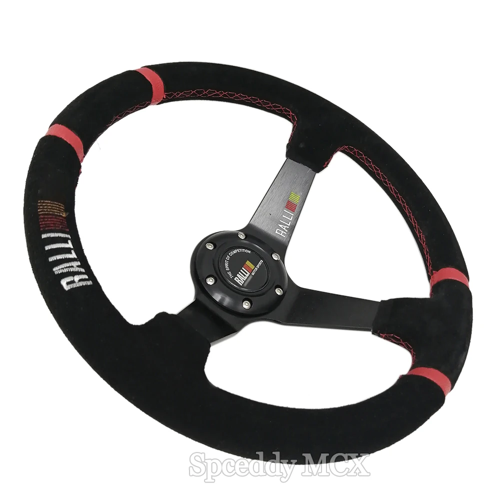 Руль для гоночных видов спорта 14 дюймов из замши и кожи 350 мм с логотипом Nismo Ralliart |