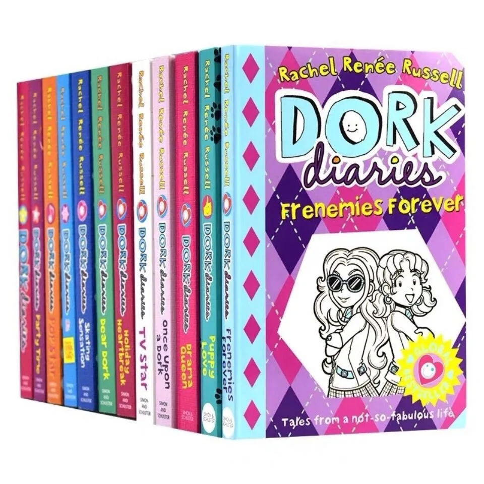 6-12 Year 12 Books/Set Children English Story Book Dork Diaries English Picture Comic Books Chapter Bridge Book