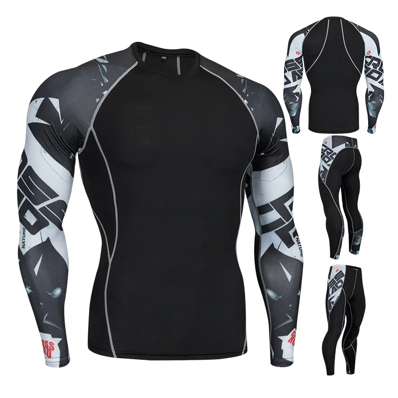 Новинка 2019 комплект с 3D принтом мужская спортивная одежда в стиле пэчворк 2