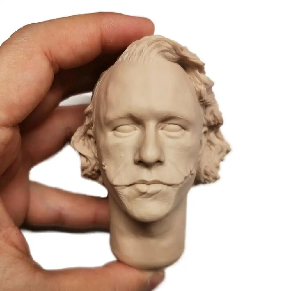 

1/4Scale Head Carved White Clown Heath Ledger Male Model PVC Long Neck Suitable For 18-Inch Action Figure Body Doll