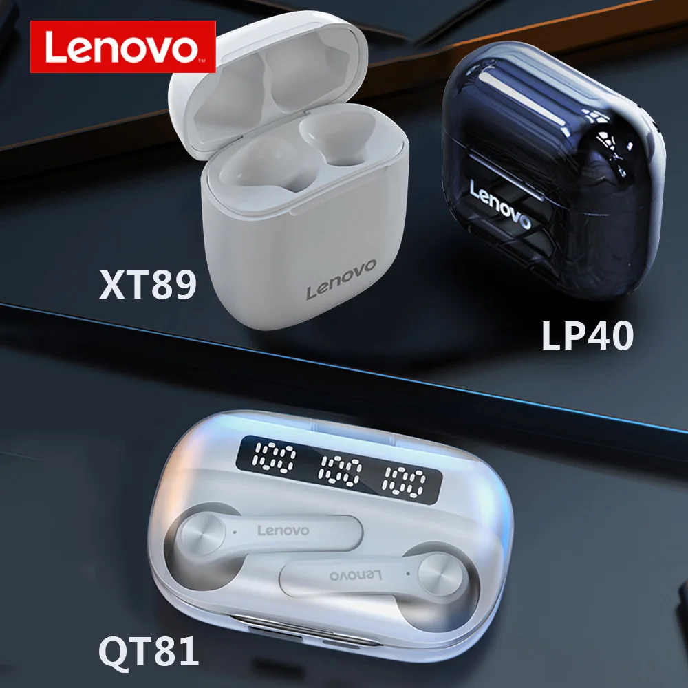 Новинка 2021 беспроводные наушники Lenovo XT89 LP40 QT81 игровые с Bluetooth управление