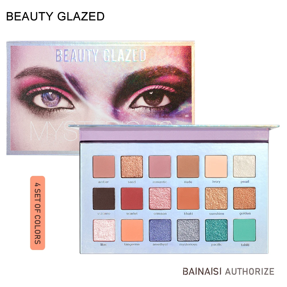 Красота глазурованная 18 видов цветов мерцающие матовые тени для век Палитра