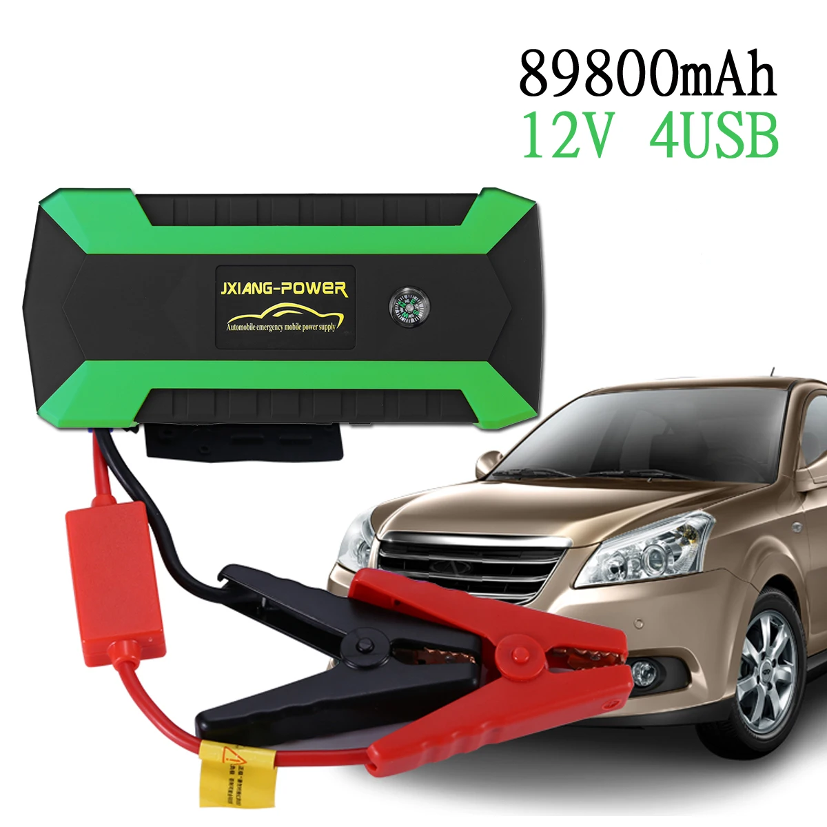 89800mAh 600A 12V 4USB автомобильный стартер, портативный автомобильный аккумулятор, зарядное устройство, аварийный внешний аккумулятор, пусковое устройство