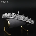 Новинка циркониевая тиара СеребристаяЗолотая Корона невесты Королевский свадебный аксессуар для одежды головной убор принцессы на день рождения женские ювелирные изделия