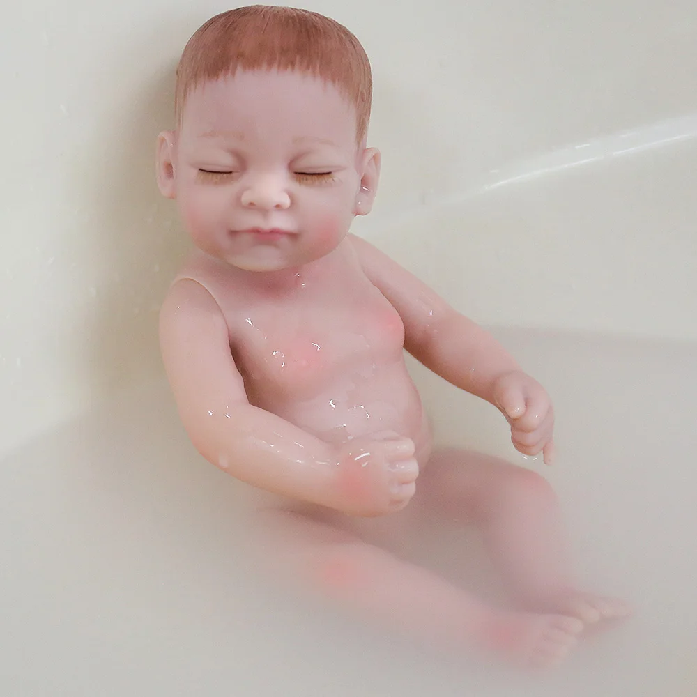 Полностью силиконовые куклы Reborn Boneca, 11 дюймов, 28 см, детские мини-игрушки для ванной, реалистичные куклы для младенцев, Bebe Menina, живой мальчик, подарок на день рождения