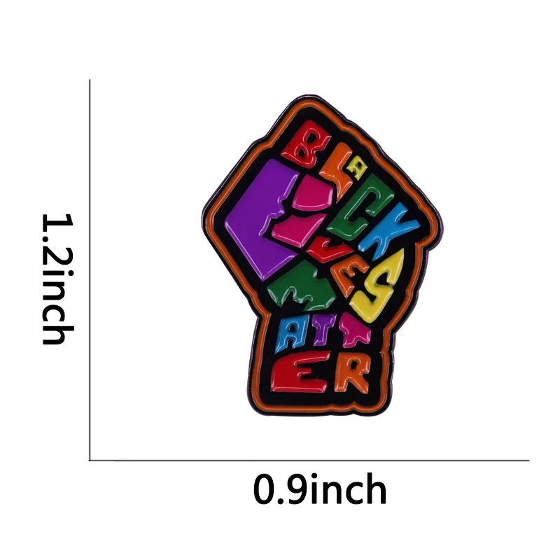 Черная брошь в виде живой материи приподнятый сжатие значок кулака черная