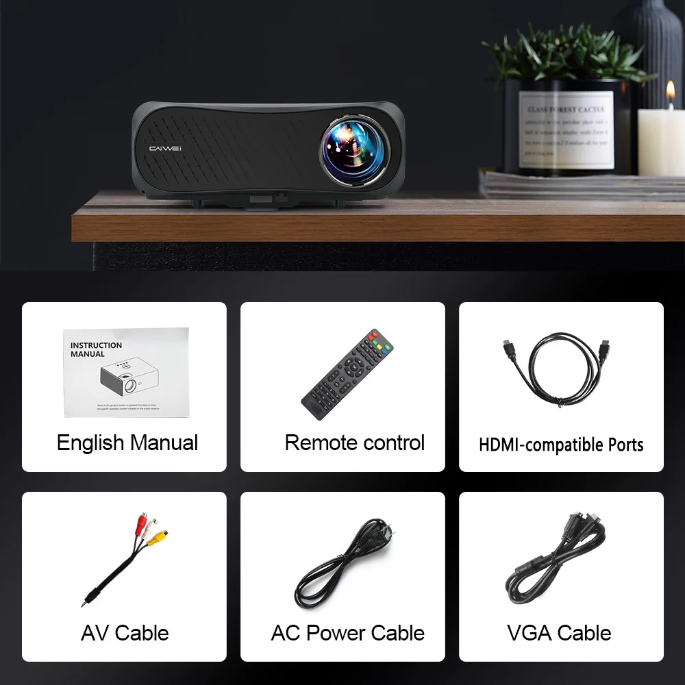 Проектор 4K для мобильный телефон TV Android Bluetooth домашний 1080P 7200 люмен Full HD видео