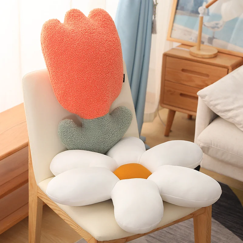 

New Flowers Cushion Plush Plants Toy Beautiful Tulip Flower Stuffed Soft Sofa Bed Pillow Floor Mat Girls Room Decor Gift