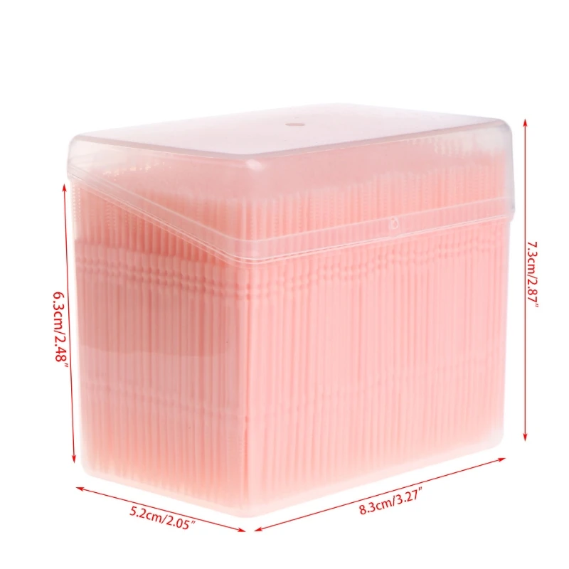 

1100Pcs/Box Double-headed Teeth Cleaning Brush Stick Floss Pick Soft Toothpick