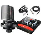 TAKSTAR SM-18 и значок Upod в Pro конденсаторный микрофон и USB аудио Интерфейс звуковая карта комплект, для прямой трансляцииStudio Запись