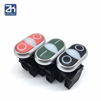 double operation button machine switch 1no1nc or 2no start stop button switch 22mm