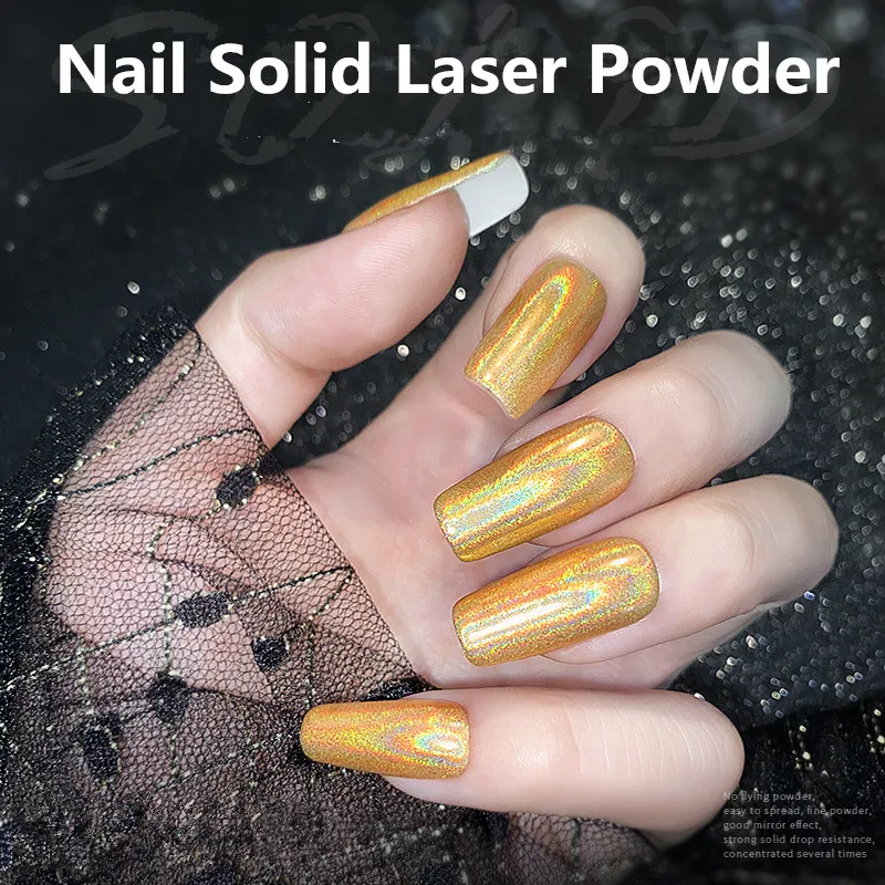 Твердый волшебный зеркальный порошок для ногтей лазерное зеркало супер