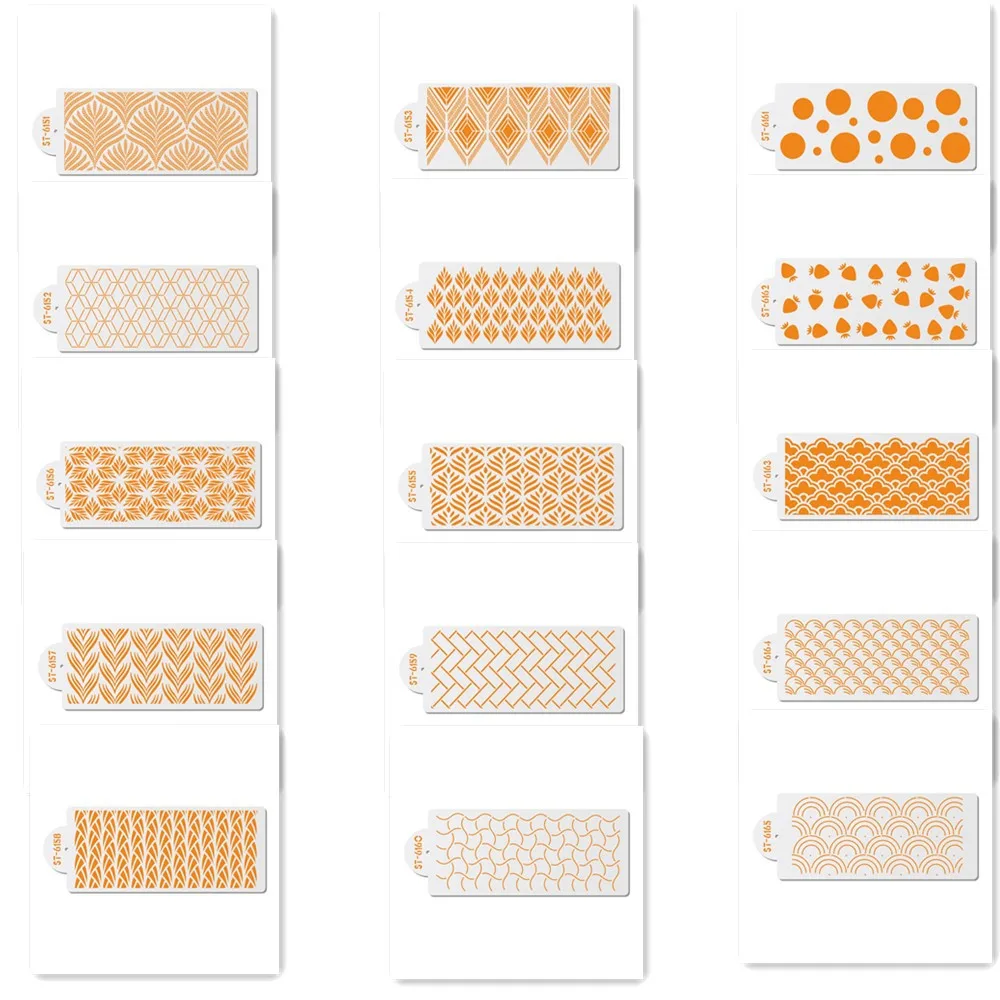 Трафарет пластиковый длинный для украшения краев торта 39 х15 см