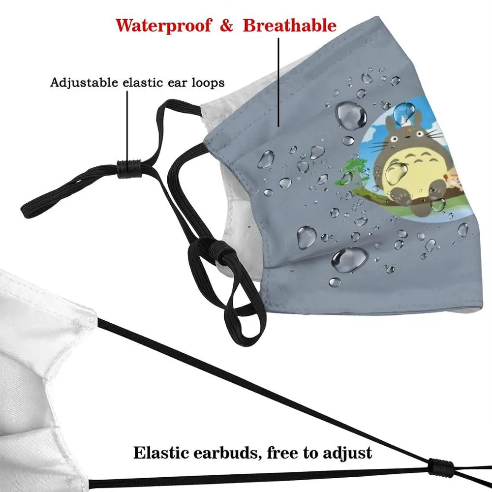 Totoro симпатичная моющаяся маска для рта с рисунком по соседству Пылезащитная