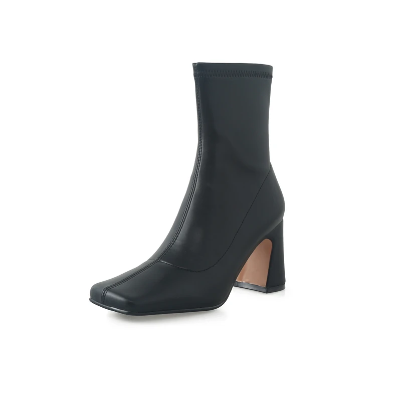 

Ботильоны GD-time женские на высоком каблуке, элегантные модные выразительные офисные вечерние туфли с квадратным носком, осенне-зимняя обувь