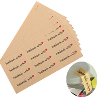 120pcs10sheets diy red craft paper stickers hand made with heart paper seal stickers for bakery package label stickers