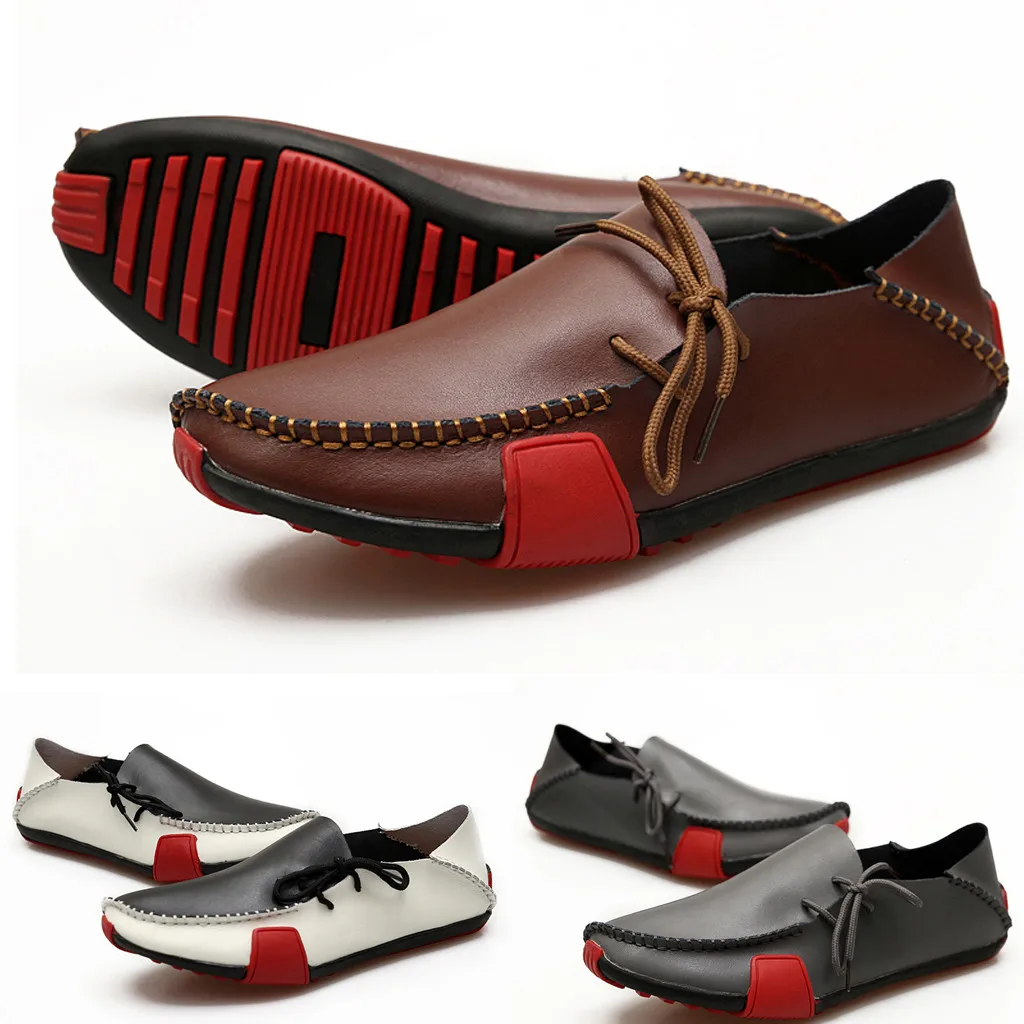 Мужские повседневные кожаные туфли SAGACE коричневые дышащие водонепроницаемые