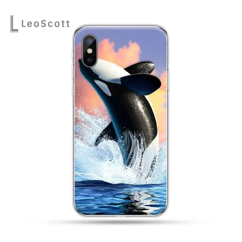 

Killer Whales Ocean animals pattern Phone Case for iPhone 11 12 mini pro XS MAX 8 7 6 6S Plus X 5S SE 2020 XR luxury shell