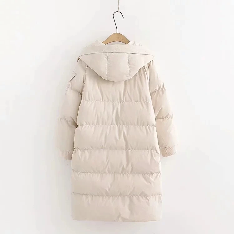 Черные женские зимние длинные парки с хлопковой подкладкой 2019 Модные Женские