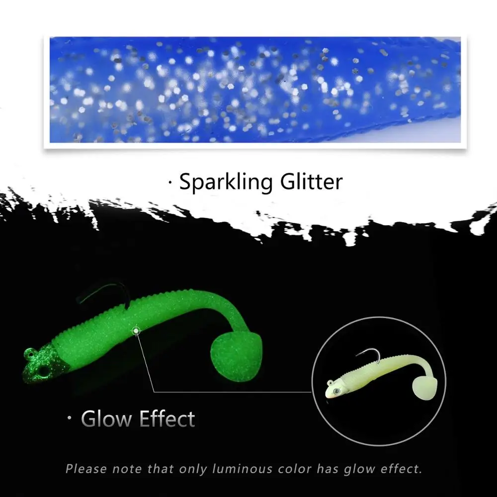 Goture 5 шт./компл. Мягкая приманка 20 г 10,8 см Jig Head быстро качели блеск световой дизайн более одинарный крючок колючая для всех рыболовных