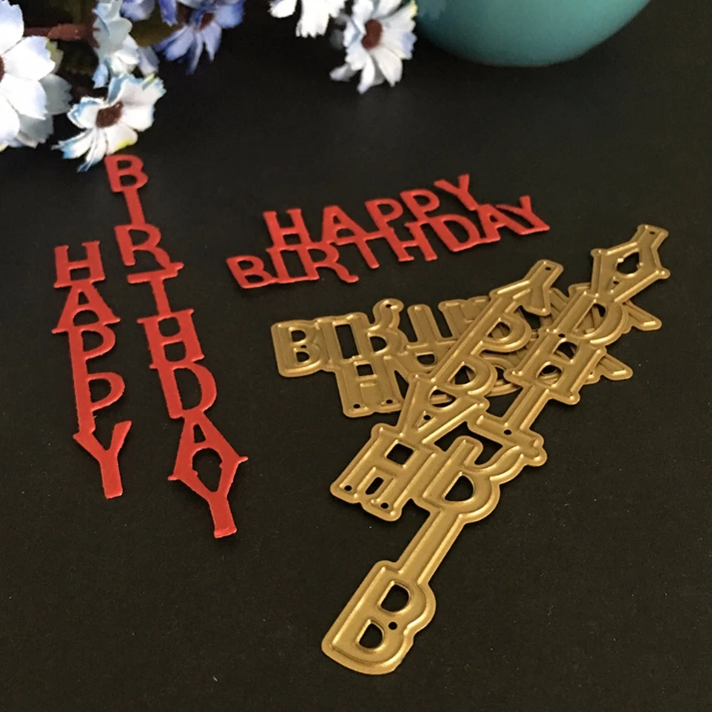 2 шт./компл. металлические режущие штампы трафареты на день рождения для