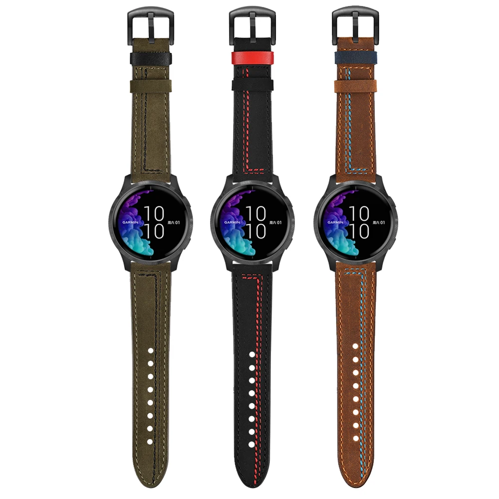 Ремешок на запястье кожаный для Garmin CAME Vivoactive 4 HR GarminMove 3 Forerunner 245 645 сменный Браслет