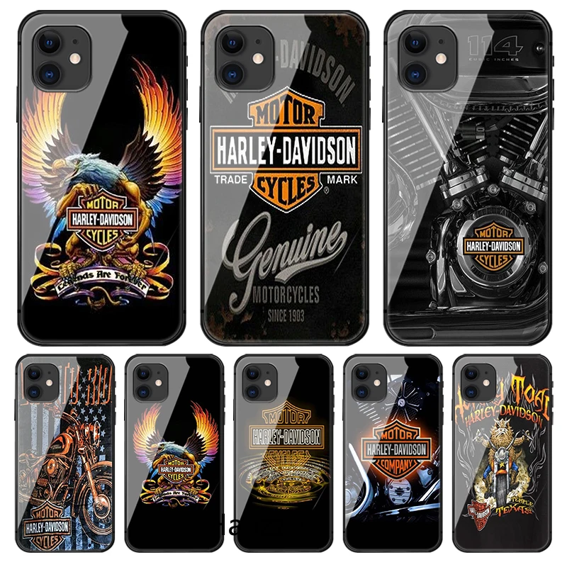 Чехол для телефона Harley Davidson iphone 4 4s 5 5S SE 5C 6 6S 7 8 plus X XS XR 11 12 mini Pro Max 2020 закаленное