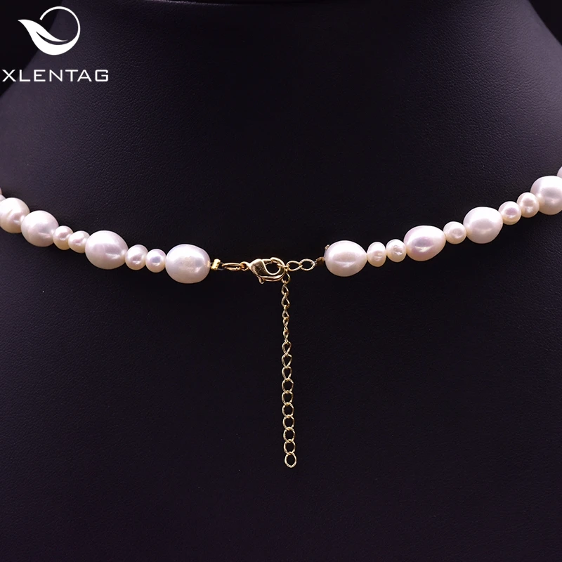 XlentAg романтическое ожерелье-чокер с натуральным розовым жемчугом Женские