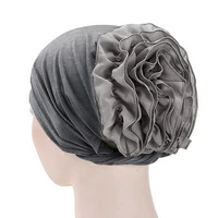 2020 muslim headgear hat women chiffon big flower ruffle cancer chemo %d1%88%d0%bb%d1%8f%d0%bf%d0%b0 beanie scarf turban head fitted adult wrap caps