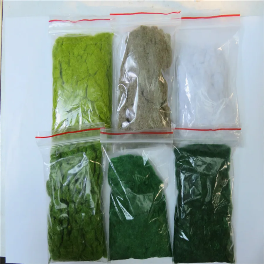 60g/lot Popular Grass Powder Turf Flocking Nylon Toy Model Construction Train Material Six Color For Diorama Sand Table 3mm static grass powder turf flocking nylon toy model scene making 60g six color monochrome diorama sand table layout