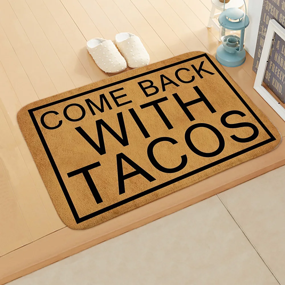 

Hand-drawn Text Doormat Anti-slip Absorb Water Bath Mat Bathroom Kitchen Bedroon Floor Mat Entrance 40*60cm NEW