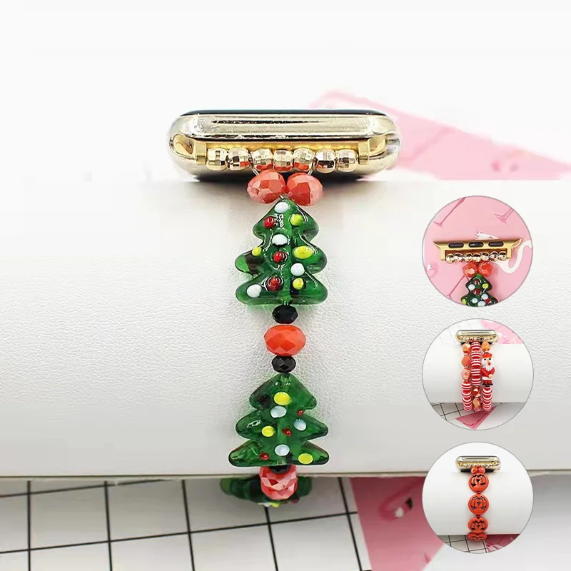 

Christmas Series strap for Apple Watch 41mm 45mm 40mm 44mm Solo Loop Elastic Watch Band for iWatch Series 7 6 SE 5 4 3 2 1