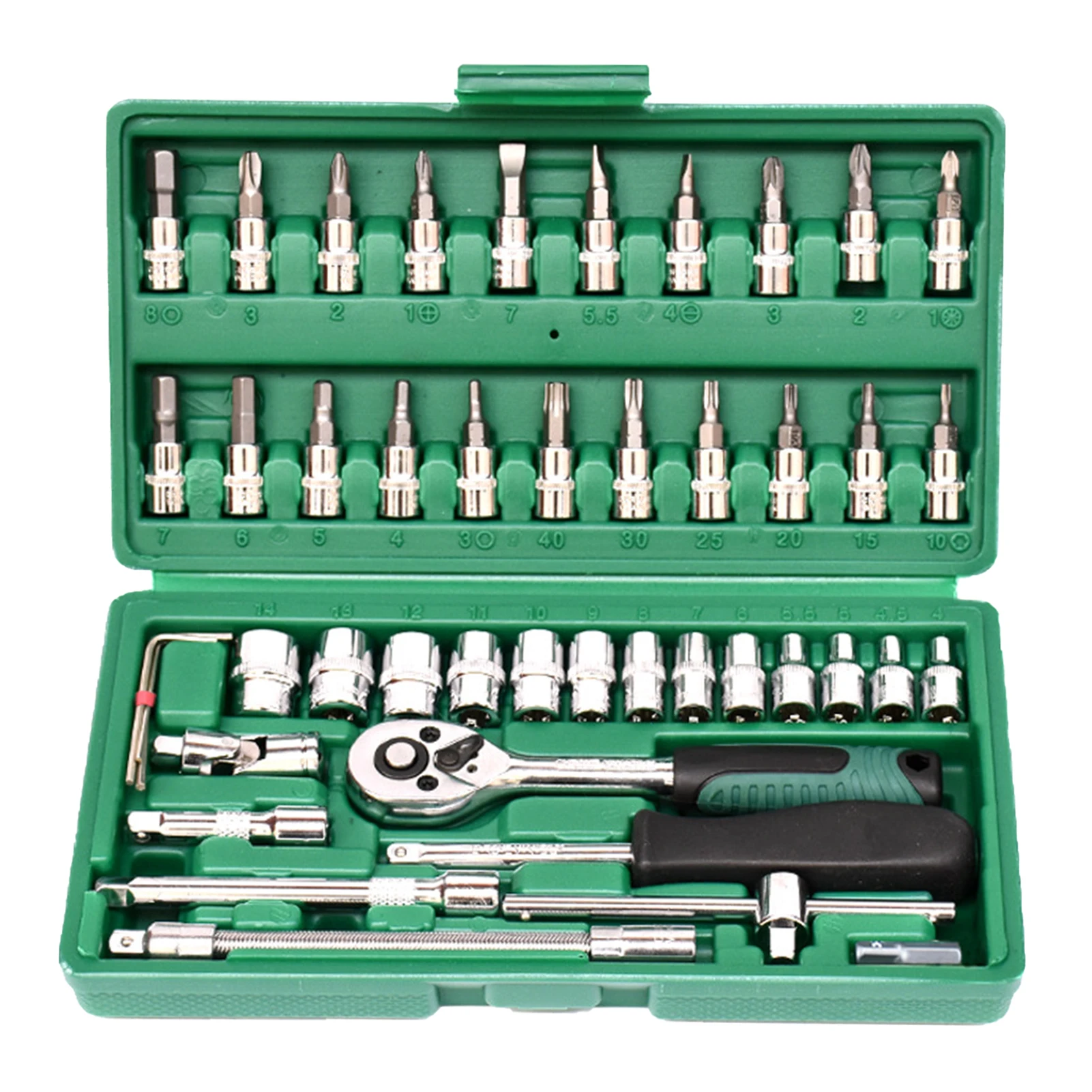 

46pcs 1/4inch Socket Set Combo Practical Household Auto Ratchet Torque Wrench Durable Tool Car Repair Kit Accessories Portable