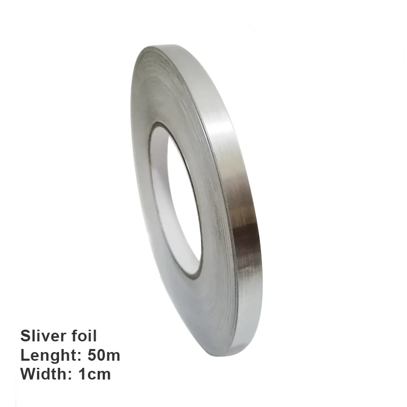 Sliver foil 1cm ITNEX 50 метров аксессуары для ванной комнаты наборы стены уплотнительная лента Водонепроницаемый зазор уплотнительная лента полоса клейкая напольная плитка украшение дома - Цвет: Sliver foil 1cm