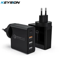 keysion 48w 4 ports quick charger pd type c usb charger for iphone 13 samsung tablet qc 3 0 fast wall charger eu uk plug adapter